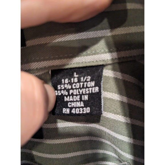 Men's Haggar No Iron Long Sleeve Button Down Dress Shirt Size L‎ Large green - Picture 4 of 4